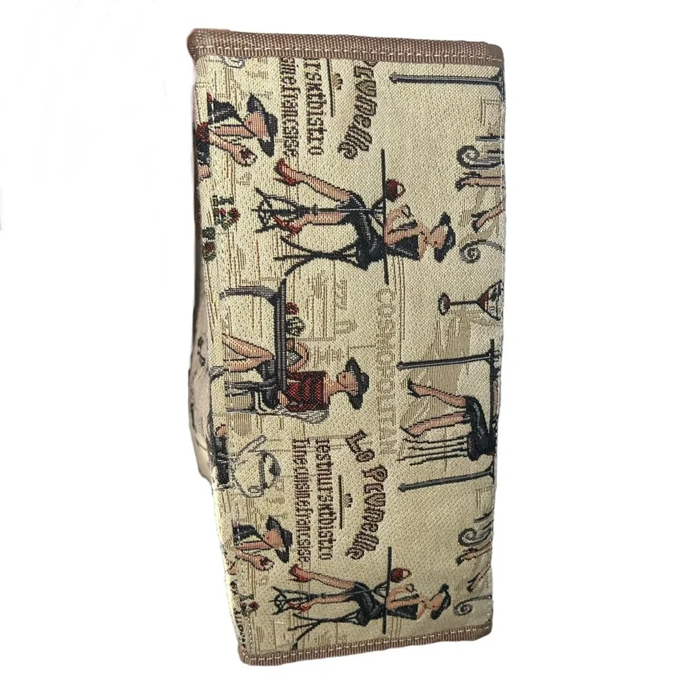 4/$40 Signature Lady Canvas Printed Tapestry Beige Shopping Tote‎ Bag